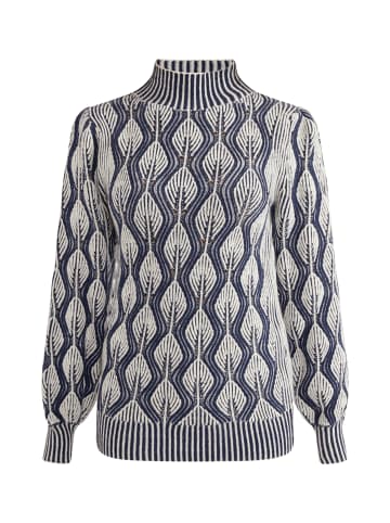 Usha Strick Pullover in Wollweiss Blau