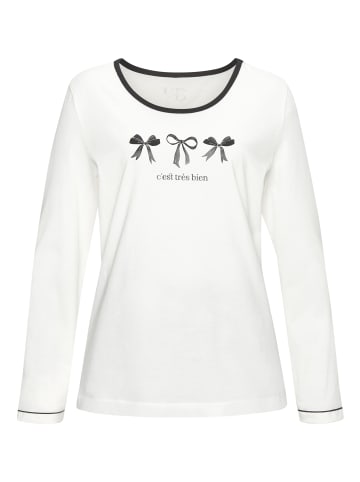 VIVANCE DREAMS Pyjama in ecru/schwarz-gemustert