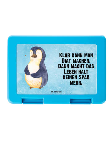 Mr. & Mrs. Panda Bento Box Pinguin Diät mit Spruch in Eisblau