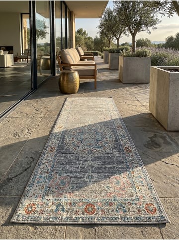 KADIMA DESIGN Teppich Outdoor Orientalisch pflegeleicht Balkon Terrasse Outdoor Garten in Grau