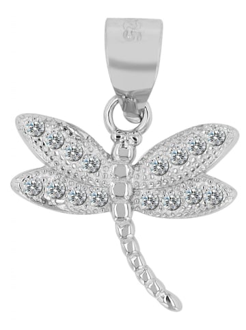 Adeliás Damen Anhänger Libelle aus 925 Silber mit Zirkonia in silber