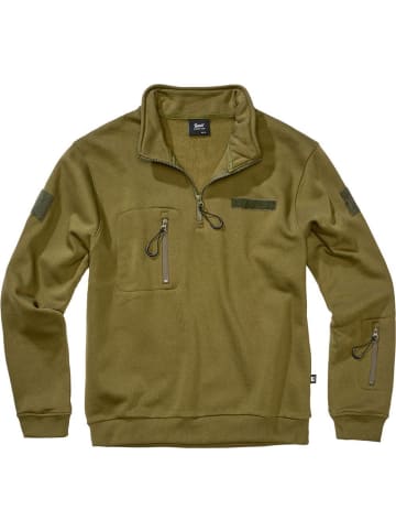Brandit Pullover "Tactical Sweat Troyer" in Grün