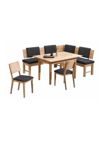 58 aufm Kessel ECKBANKGRUPPE Modern Dyan 2 für 7 Personen Massivholz Wildeiche/Grau