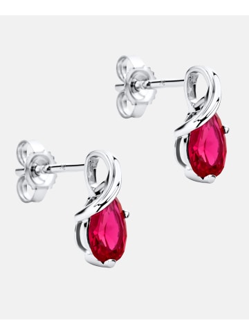Diamant L'éternel Ohrstecker aus 375 Weißgold mit Rubin