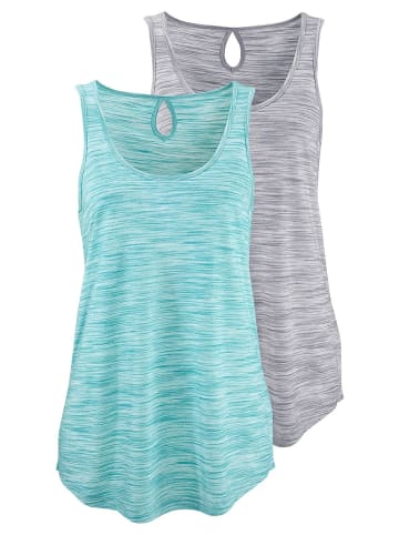 Beach Time Tanktop in mint-meliert, grau-meliert