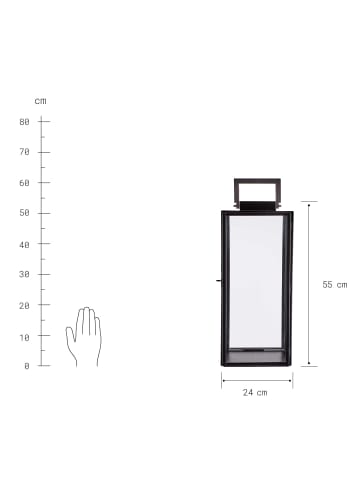 Butlers Laterne Höhe 55cm BLOCK in Schwarz