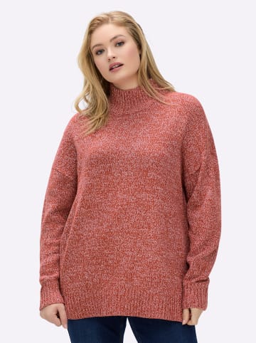 sheego Pullover in rostrot-meliert