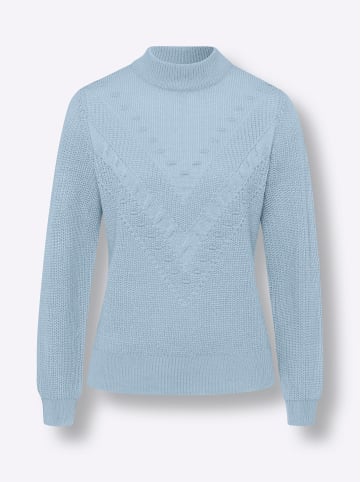 Sieh an! Langarm-Pullover in hellblau