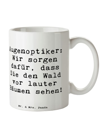 Mr. & Mrs. Panda Kaffeetasse Spruch Augenoptiker Klarblick mit S... in Weiß