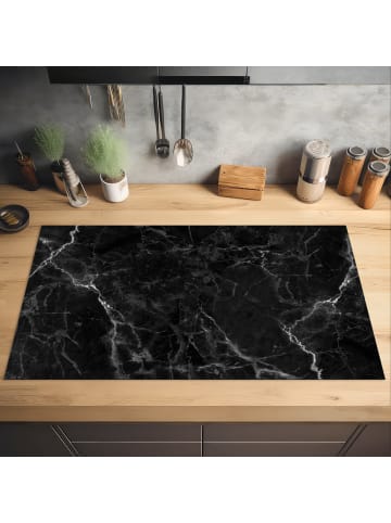 OnlyWow Herdabdeckplatte Marmorstil weiß schwarz