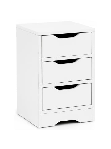 FineBuy Nachttisch in Weiß / Spanplatte / 31x31x49