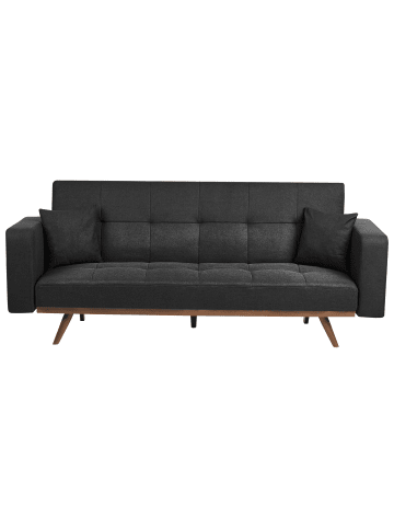 Beliani 3-tlg Schlafsofa HJULBY in Schwarz/Braun