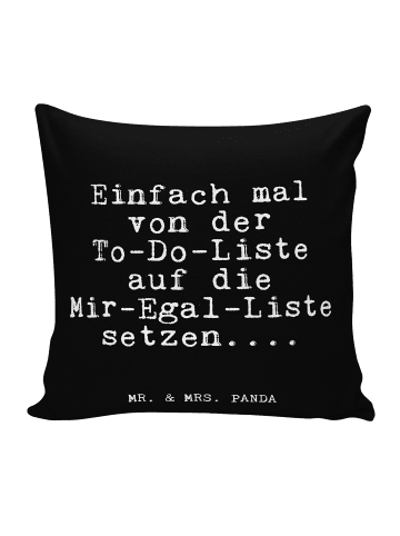 Mr. & Mrs. Panda 40x40 Kissen Einfach mal von der... mit Spruch in Schwarz