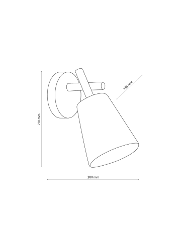 Licht-Erlebnisse Wandlampe in Holz hell Greige (Grau-Beige) Schwarz