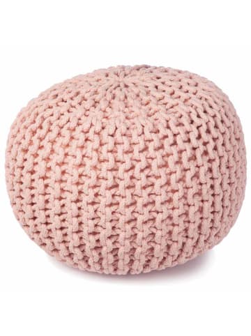 Kidsdepot Sitzpuff Strick "Bundy" Häkeloptik rosa 40 x 32 cm