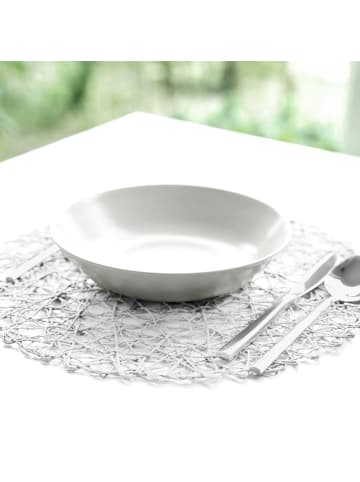 COFI 1453 Platzset ø37 cm – Telleruntersetzer modern geflochten in Weiß