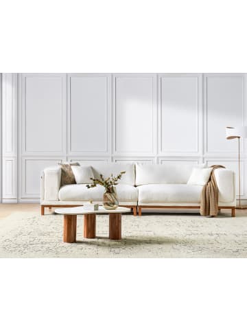 Beliani 4-Sitzer Sofa VENG in Weiß/Braun - (W) 308 x (H) 79 x (L) 90 cm