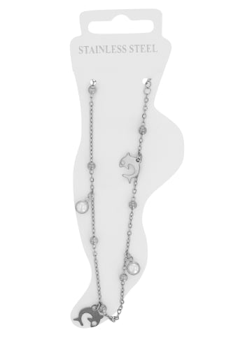 Adeliás Damen Anhänger aus Edelstahl mit Perle in silber