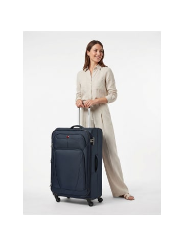 Wenger Beaumont 4 Rollen Trolley L 78 cm mit Dehnfalte in navy