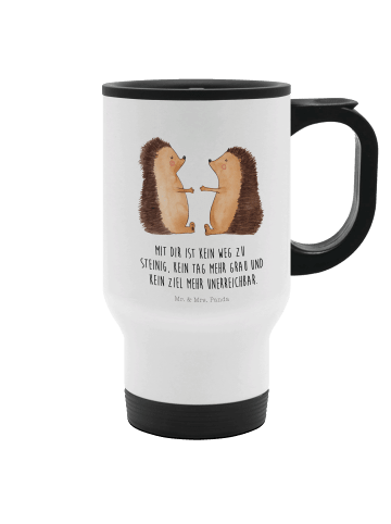 Mr. & Mrs. Panda Kaffeebecher Igel Liebe mit Spruch in Weiß