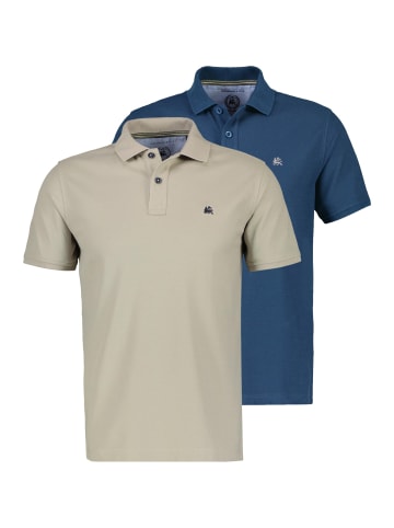 Lerros Poloshirt Basic in beige / blau