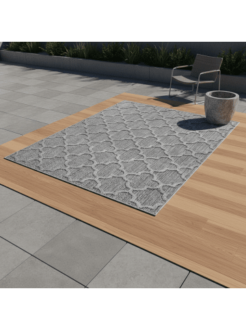 KADIMA DESIGN Teppich Outdoor Waschbar Skandinavisch CORTINA Strapazierfähig Balkon in Grau