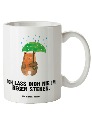 Mr. & Mrs. Panda Haferl Bär Regenschirm mit Spruch in Weiß