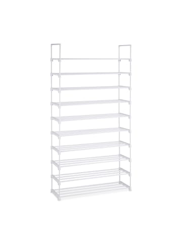 relaxdays Schuhregal in Weiß - (B)93 x (H)175,5 x (T)30,5 cm