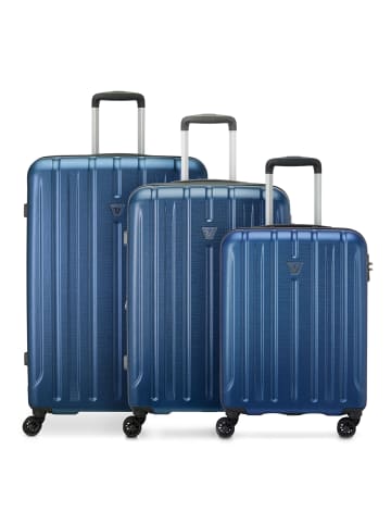 Roncato Kinetic 2.0 4 Rollen Kofferset 3-teilig mit Dehnfalte blu