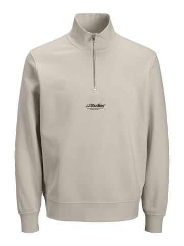 Jack & Jones Sweatshirt JJESOHO SWEAT QUARTER ZIP in Grau