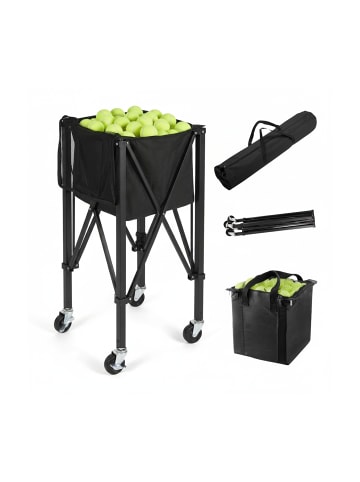 relaxdays Tennis Ballwagen in Schwarz - (B)41 x (H)90 x (T)41 cm