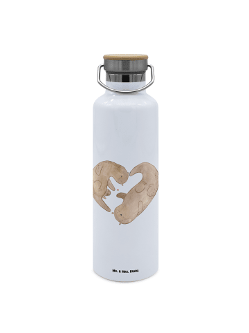 Mr. & Mrs. Panda Thermosflasche Otter Herz ohne Spruch in Weiß
