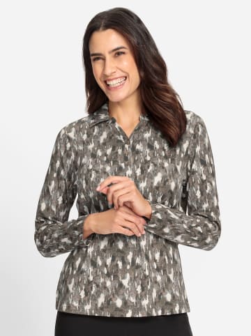 WITT WEIDEN Poloshirt in taupe-graphit-bedruckt