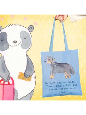 Mr. & Mrs. Panda Tasche Berner Sennenhund Herz mit Spruch in Sky Blue