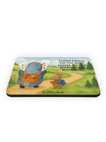 Mr. & Mrs. Panda Magnet mit Spruch Pinguin & Maus Wanderer Desig... in Weiß