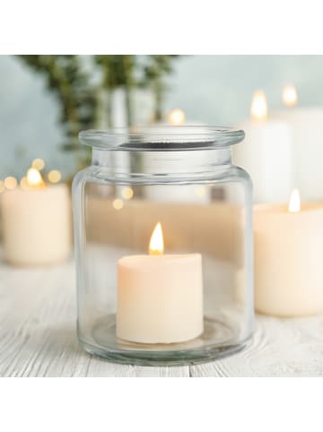 relaxdays 12 x Windlicht in Transparent - (H)9,5 x Ø 8 cm