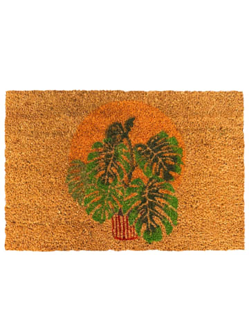 relaxdays Fußmatte "Monstera" in Natur - 60 x 40 cm