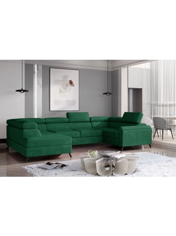 MF Design Esco Recamiere Links in Smaragd -  (L) 200 x (B) 336 x (H) 92 cm