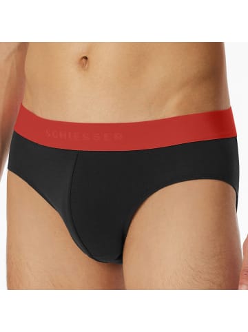 Schiesser 95/5 Baumwolle, Single-Jersey Slip im 3er-Pack in schwarz