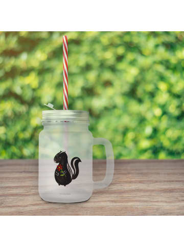 Mr. & Mrs. Panda Glas Stinktier Blume ohne Spruch in Transparent