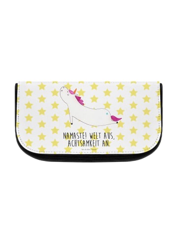 Mr. & Mrs. Panda Make-Up Tasche Einhorn Yoga mit Spruch in Weiß