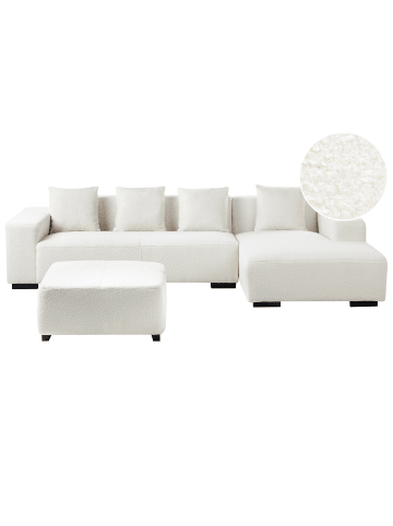 Beliani 2-tlg Ecksofa LUNGO in Weiß/Schwarz