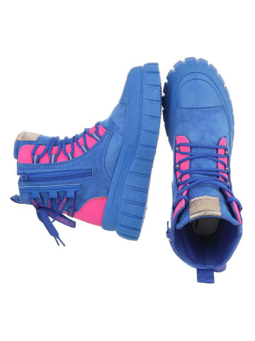 Ital-Design Freizeitschuh in Blau und Pink