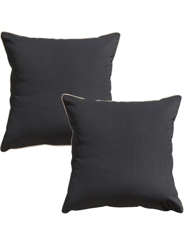 Erwin Müller Nicky-Velours, Samt Kissenhülle 2er-Pack Manchester in anthrazit