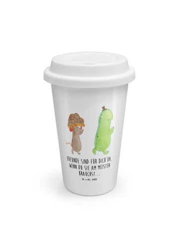 Mr. & Mrs. Panda Thermobecher Schildkröte Maus mit Spruch in Weiß