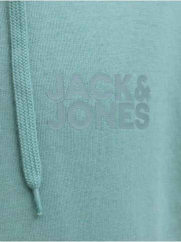 Jack & Jones Sweat Hoodie Frontprint Kapuze Streetwear in Türkis