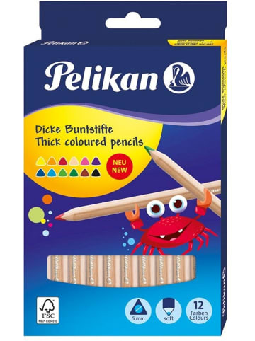 Pelikan Farbstift 5mm Packung mit 12 Stück farbig sortiert