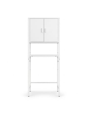 relaxdays Waschmaschinenschrank in Weiß - (B)64 x (H)170 x (T)27 cm