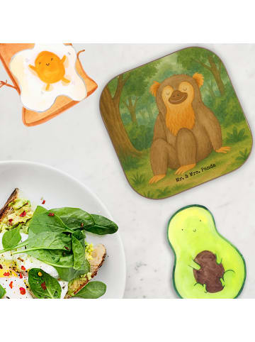 Mr. & Mrs. Panda Untersetzer Glas Affe Design ohne Spruch in Weiß