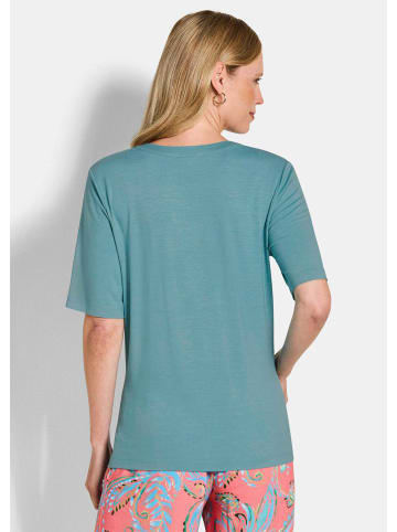 GOLDNER Jerseyshirt mit Blende in türkis